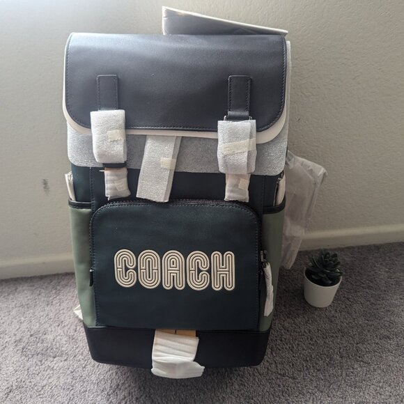 Track Backpack In Colorblock With Coach Patch - Picture 1 of 7